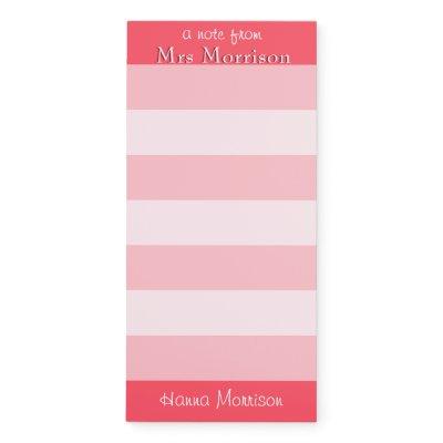 Modern Watermelon Pink Office School Teacher Mom Magnetic Notepad