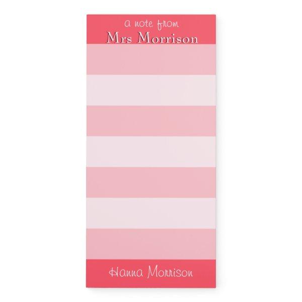 Modern Watermelon Pink Office School Teacher Mom Magnetic Notepad