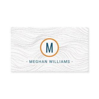 Modern wave pattern indigo blue wavy