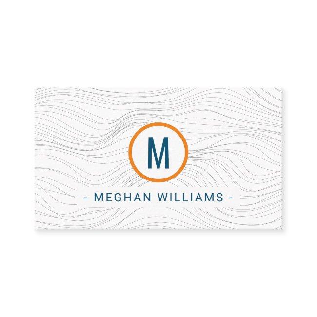Modern wave pattern indigo blue wavy