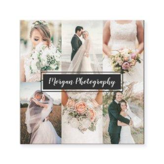 Modern wedding photographer photo collage minimal square