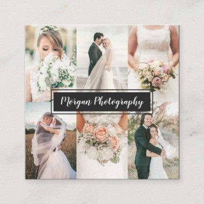 Modern wedding photographer photo collage minimal square