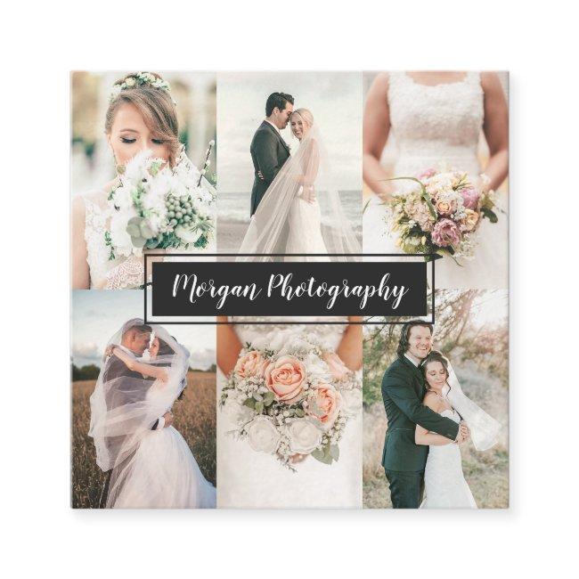 Modern wedding photographer photo collage minimal square