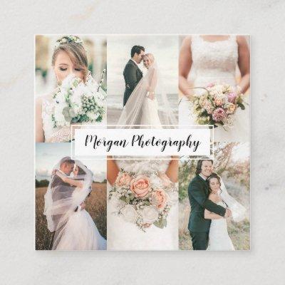 Modern wedding photographer photo collage minimal square