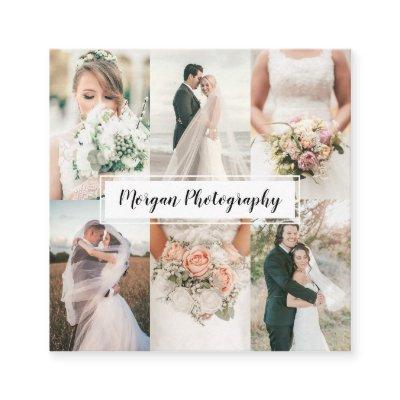 Modern wedding photographer photo collage minimal square