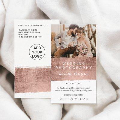 Modern wedding photography rose gold brushstroke