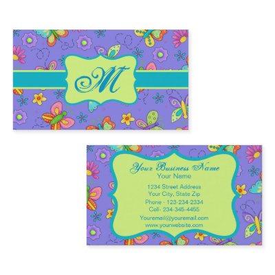 Modern Whimsy Lavender Butterfly Monogram