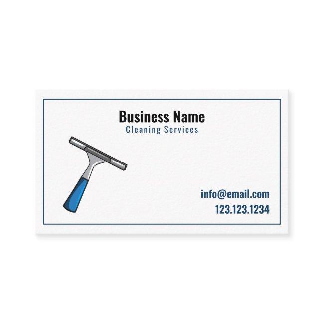 Modern White and Blue Squeegee Window Cleaning