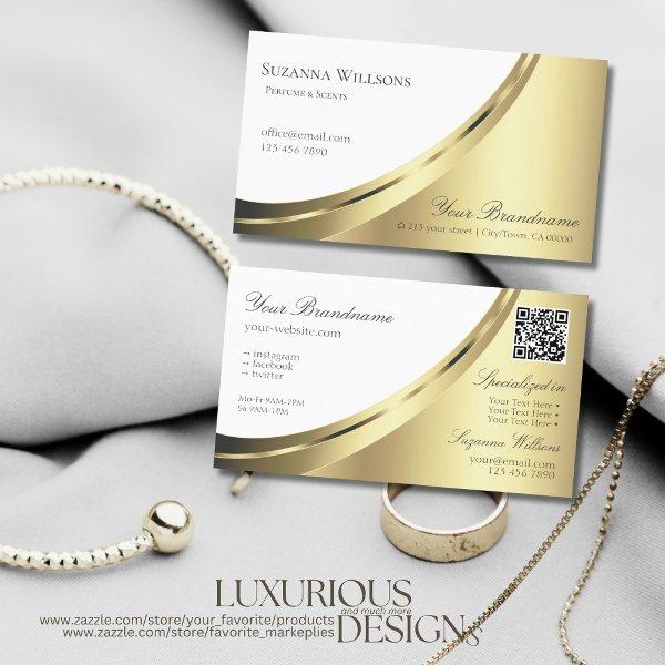 Modern White and Gold Decor with QR-Code Luxurious