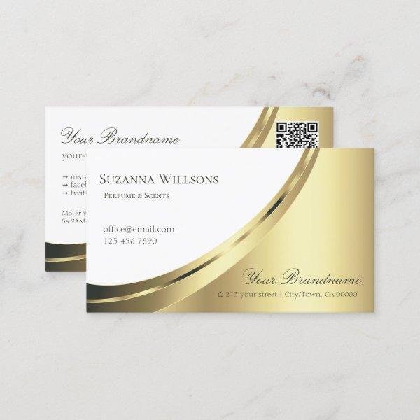 Modern White and Gold Decor with QR-Code Luxurious