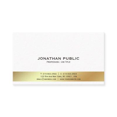 Modern White and Gold Professional Elegant Plain