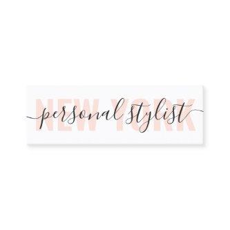 Modern white and peach fashion stylist script chic mini