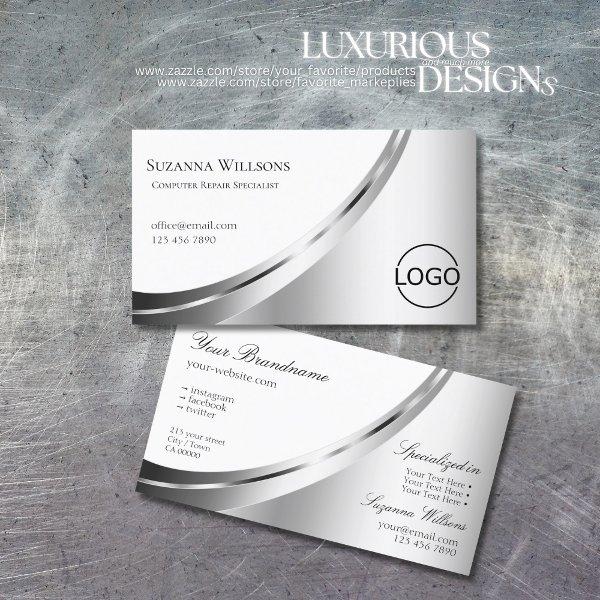 Modern White and Silver Decor with Logo Noble