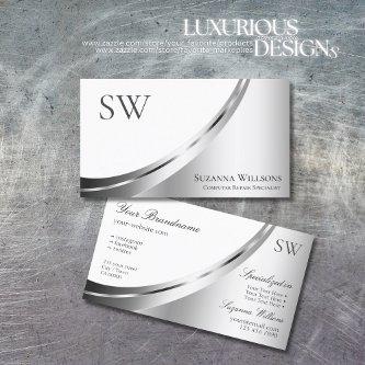 Modern White and Silver Decor with Monogram Noble