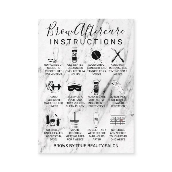Modern White Black Marble Brows Aftercare Icon