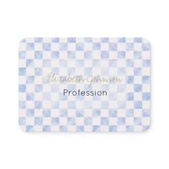 Modern White Blue Checkerboard Pattern