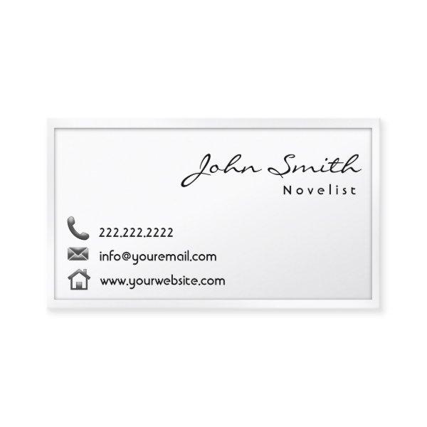 Modern White Border Novelist