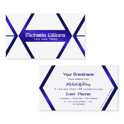 Modern White Geometric Blue Shimmer Eye Catching