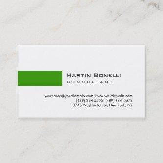 Modern White Green Simple Consultant