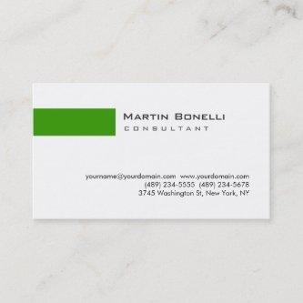 Modern White Green Simple Consultant