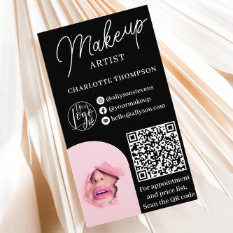 Modern white makeup logo Qr code 2 photos