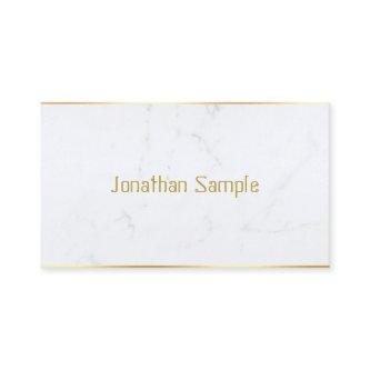 Modern White Marble Gold Text Custom Template