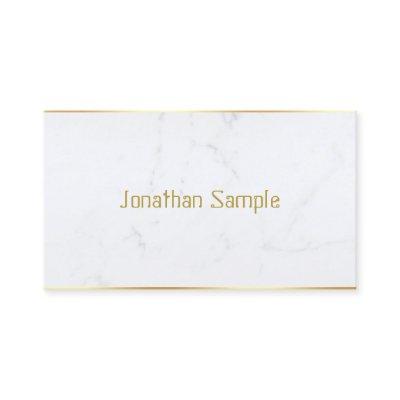 Modern White Marble Gold Text Custom Template