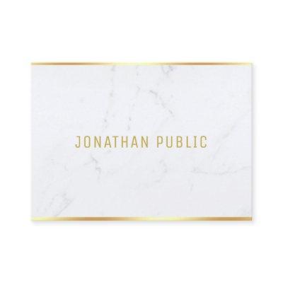 Modern White Marble Gold Text Template Elegant