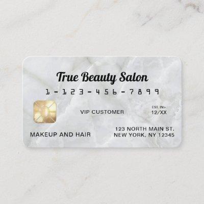 Modern White Marble Stone Credit Card