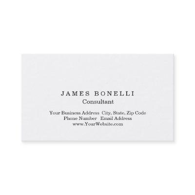 Modern White Minimalist Consultant Masculine