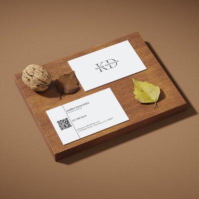 Modern White Monogram Professional