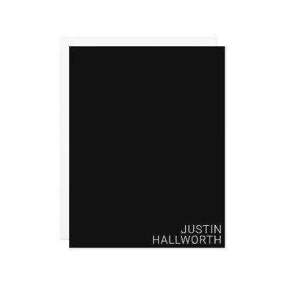 Modern White Name on Black