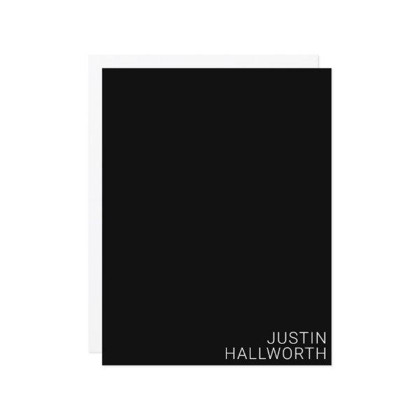 Modern White Name on Black