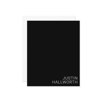 Modern White Name on Black