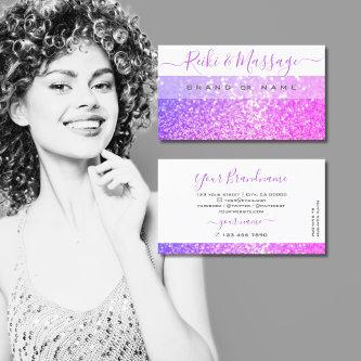 Modern White Pink Purple Sparkle Glitter Shimmery