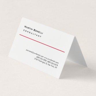 Modern White Red Simple Consultant