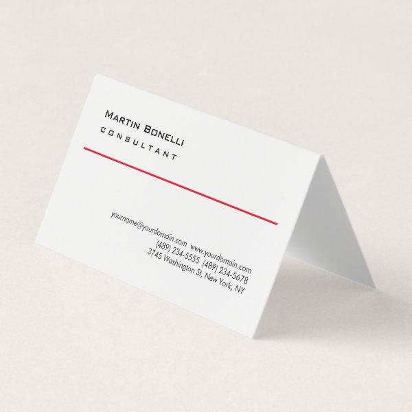 Modern White Red Simple Consultant