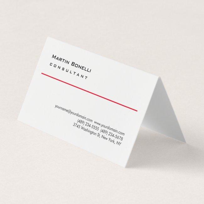 Modern White Red Simple Consultant