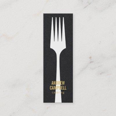 Modern white rustic black kraft fork catering logo mini