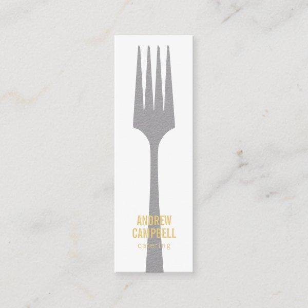 Modern white rustic gray kraft fork catering logo mini