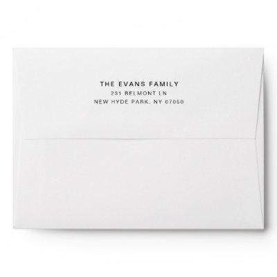 Modern White Self Addressed All Ocassions Envelope
