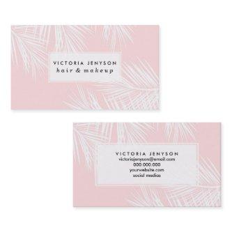 Modern white tropical palm tree stylish pink