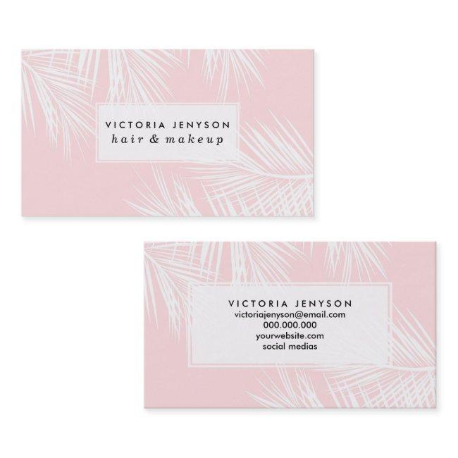Modern white tropical palm tree stylish pink