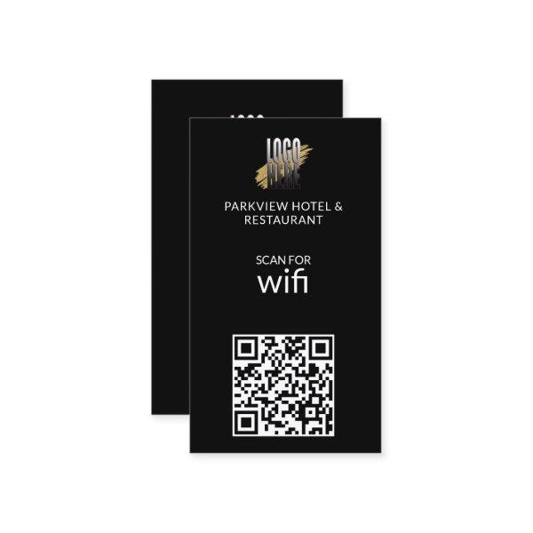 Modern  Wifi  Logo QR Code on Black