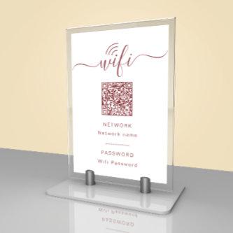 Modern Wifi Password Sign Minimalist Table Card
