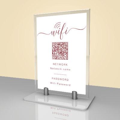 Modern Wifi Password Sign Minimalist Table Card