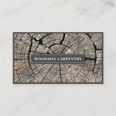 Modern Wood Grain Carpenter Woodworker Business Ca