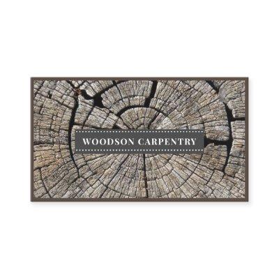 Modern Wood Grain Carpenter Woodworker Business Ca