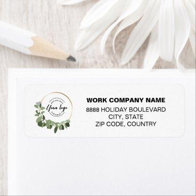 Modern Wreath Green Christmas Custom logo Label