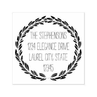 Modern Wreath Wedding or Circle Address Stamp